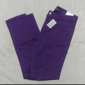 NEW! Purple Glitter skinny stretch Jeggings 10